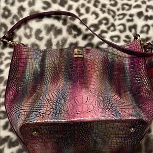 Brahmin Elegant Multicolor Croc-Embossed Shoulder Bag